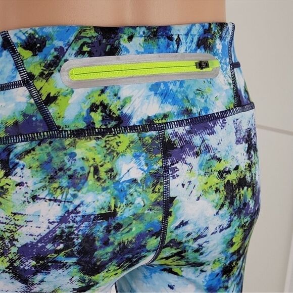 Athleta Hypersonic Sonar Tight Blue Green Watercolor Print S - Picture 5 of 7